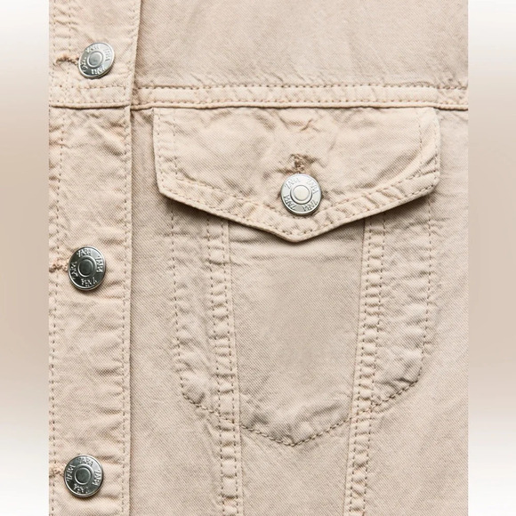 ZARA LONG FLOWY CREAM JUMPSUIT - Picture 3 of 5